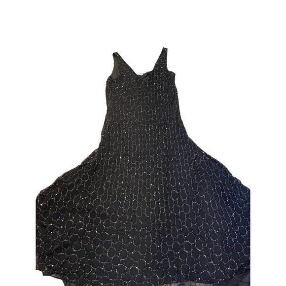 Hobbs womens long cocktail dress black silk - Picture 3 of 10